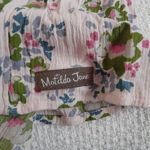 Matilda Jane Women's Size M Pink Floral Like A Lady Bohemian Crochet Tunic Top - Picture 8 of 12